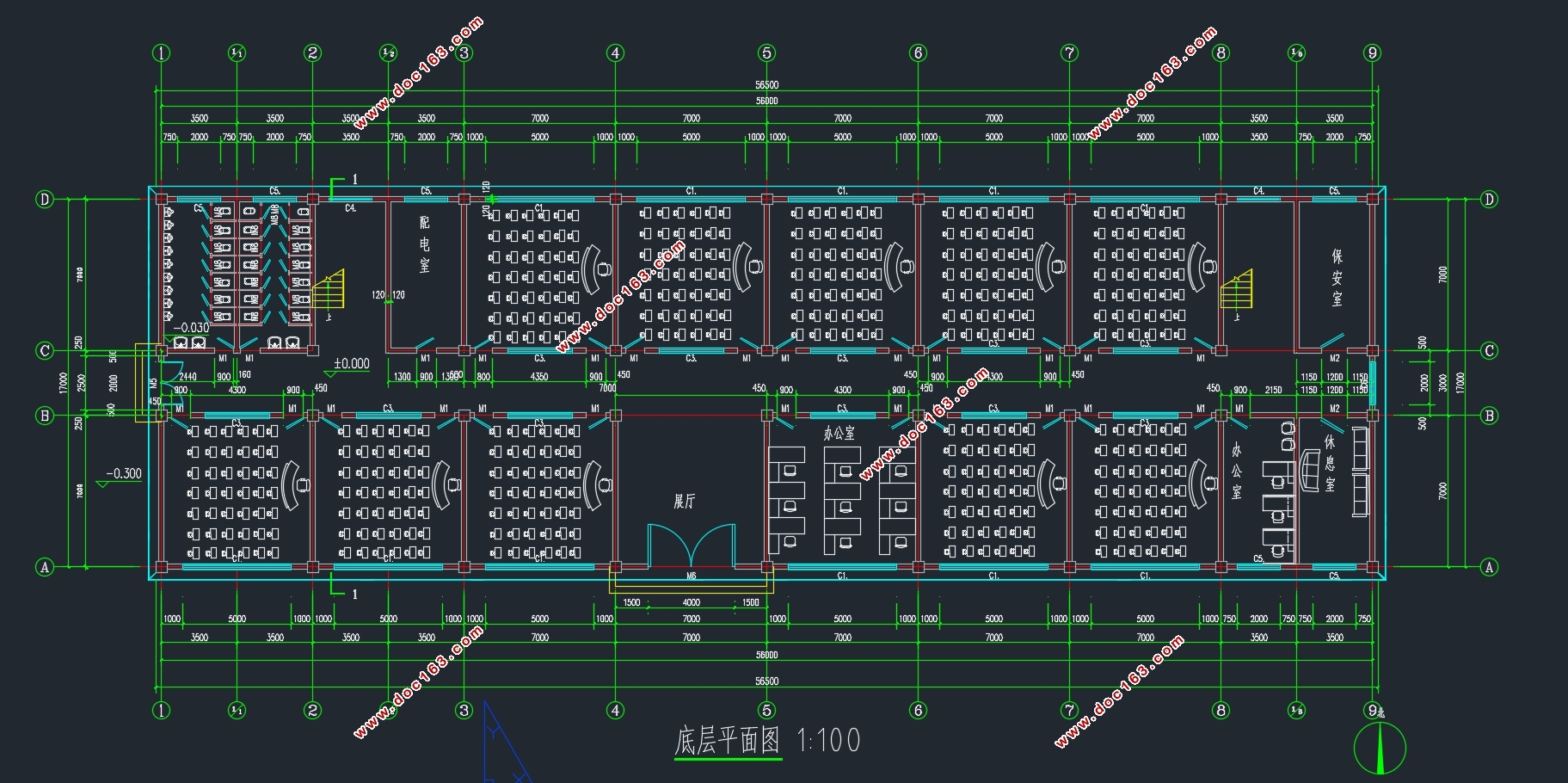 四层镇江市某中学教学楼设计(含建筑图结构图)