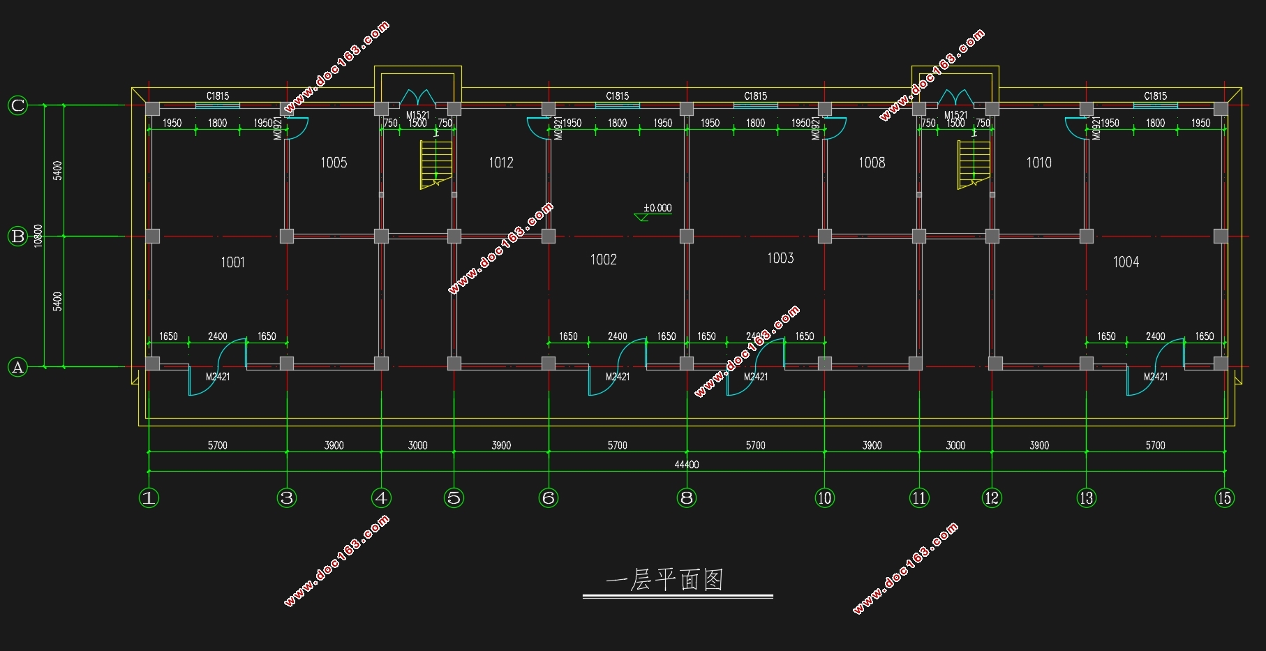 沈阳市2800平米六层(底层商铺)住宅楼设计(含建筑图结构图)