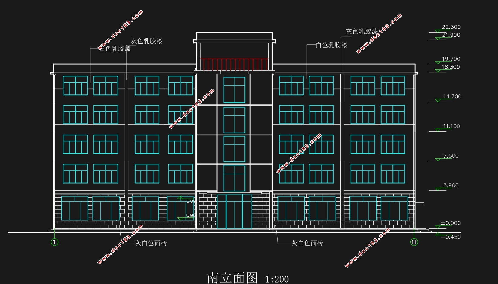 五层合肥3158平米某高级职业中学办公楼设计(含建筑图结构图)