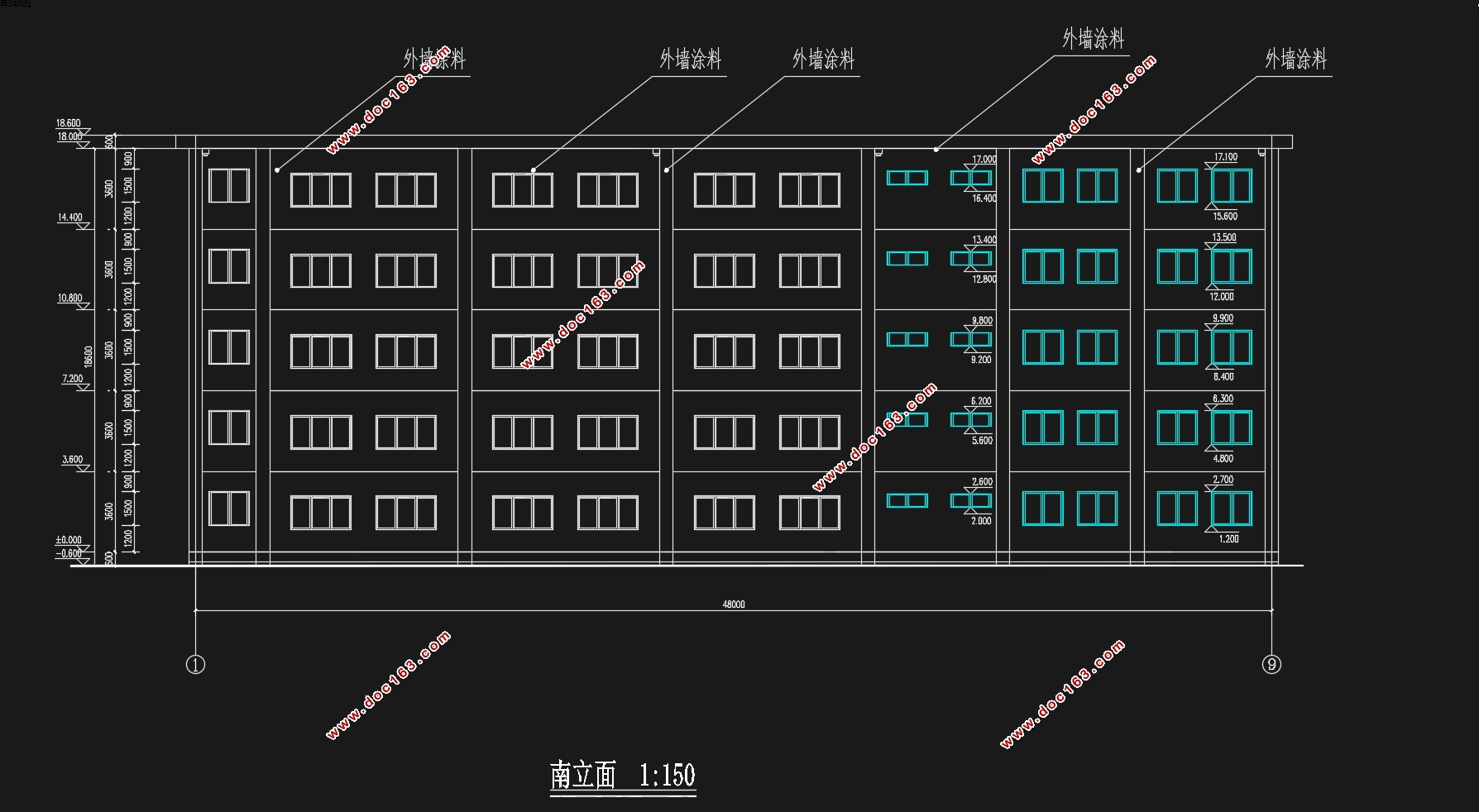 五层5000平米常州某高级中学教学楼设计(含建筑图结构图)