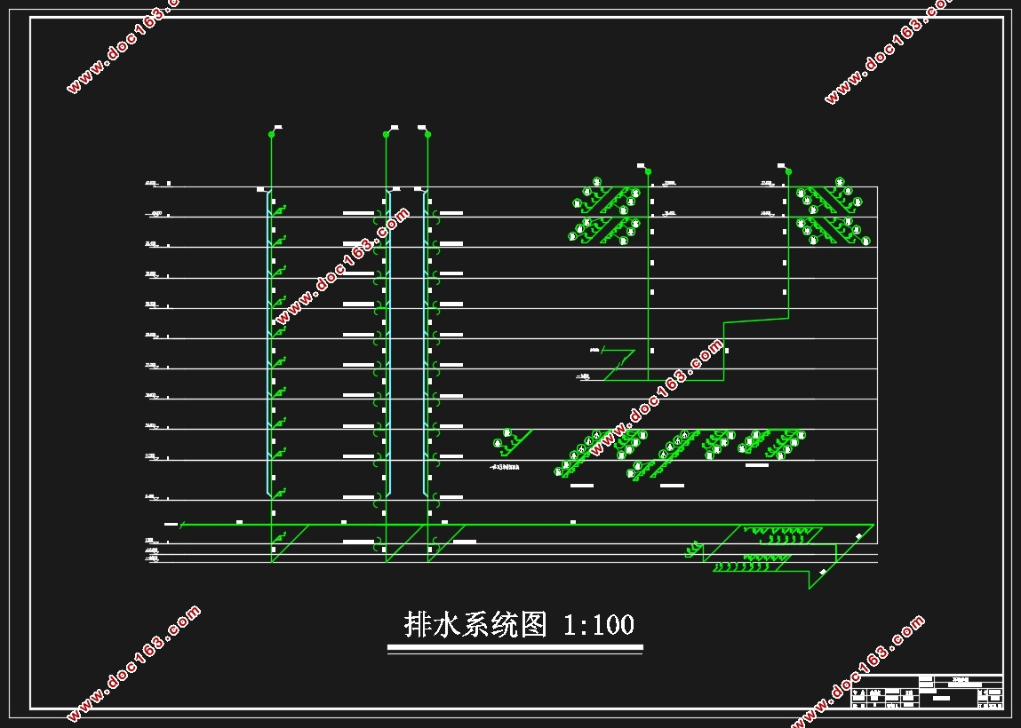 某培训大楼给水排水消防和喷淋系统设计(含CAD图)