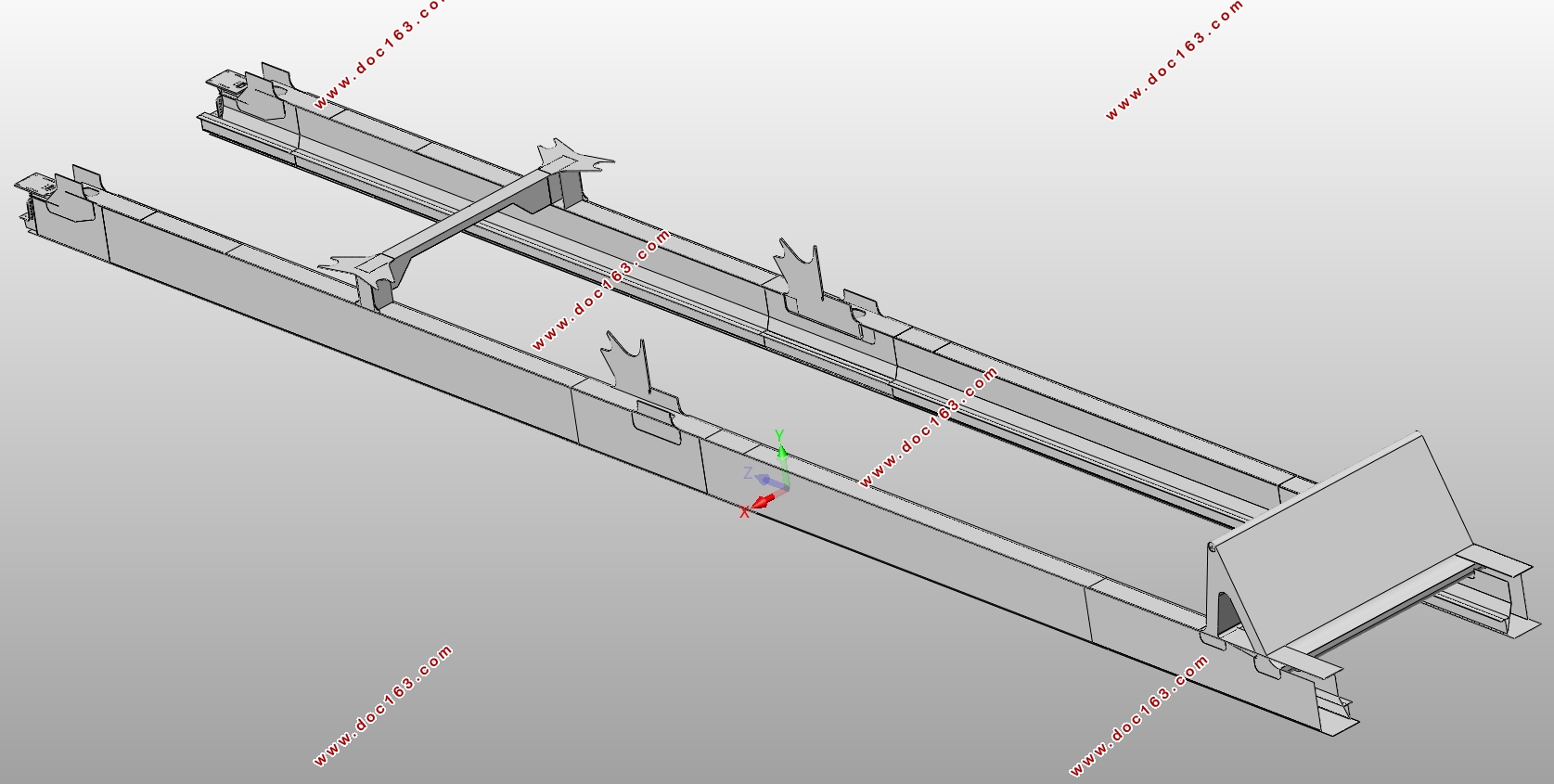 65T/56m集装箱装卸桥后大梁设计(含CAD图,SolidWorks三维图)