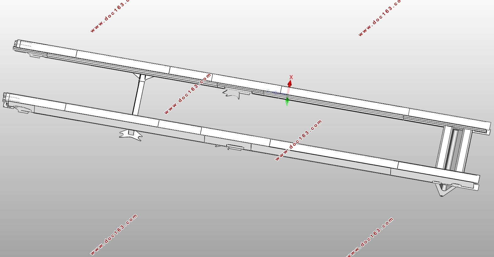 65T/56m集装箱装卸桥后大梁设计(含CAD图,SolidWorks三维图)