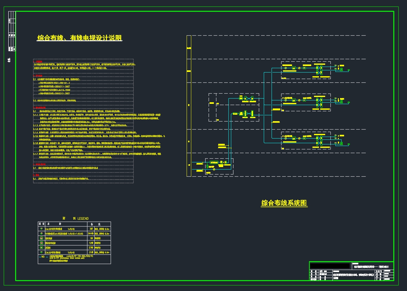 南京某科技园研发楼智能化设计(含CAD图)