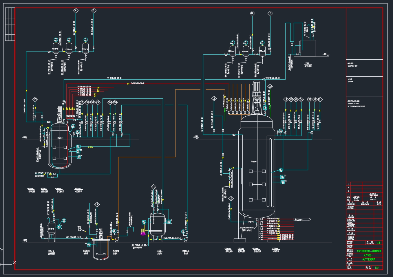 年产10000吨L-赖氨酸硫酸盐发酵工艺流程设计含(CAD图)