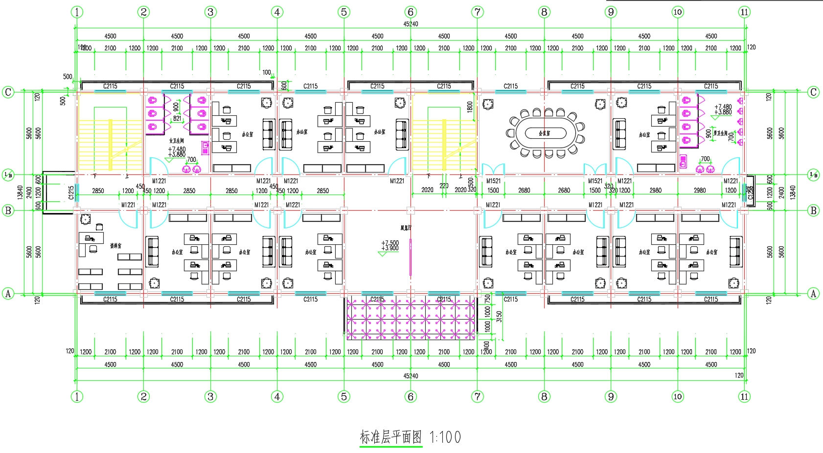 �Ĳ�2448ƽ����ĳ�Ṥ���ۺϰ칫¥���(������ͼ�ṹͼ)